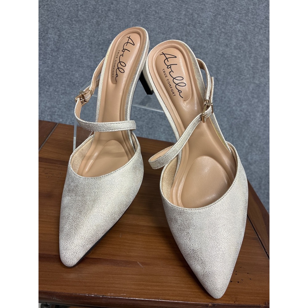Abella True Comfort Sienna Metallic Champagne Mary Jane Pumps Heels Size 8M new